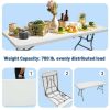 6ft Rectangular Banquet Folding Table for Indoor and Outdoor, White