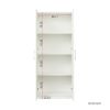 High wardrobe and kitchen cabinet with 2 doors and 3 partitions to separate 4 storage spaces; white