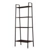 Metal 4 Shelf Bookcase, Multifunctional Ladder-Shaped Plant Flower Stand Rack Bookrack Storage Shelves, Black