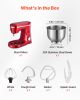 Stand Mixer, 6 QT Electric Kitchen Mixer, 300W Dough-Mixer, 10 Speeds Tilt-head Food-Mixer with Stainless Steel Bowl, Dough Hook, Whisk, Beater