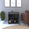 Bar Cabinet Dext, Two Concealed Shelves, Six Wine Cubbies, Light Gray Finish