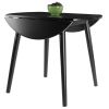 Moreno Round Drop Leaf Dining Table; Black