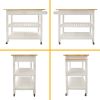 Kitchen Island & Kitchen Cart, Mobile Kitchen Island with Two Lockable Wheels, Simple Design to Display Foods and Utensil Clearly, One Big Drawer Keep