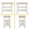 Kitchen Island & Kitchen Cart, Mobile Kitchen Island with Two Lockable Wheels, Simple Design to Display Foods and Utensil Clearly, One Big Drawer Keep