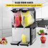 110V Slushy Machine 20L Double Bowl Margarita Frozen Drink Maker 900W Automatic Clean Day and Night Modes for Supermarkets Cafes Restaurants Snack Bar