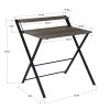 29.6" foldable desk with tier - WALNUT & BLACK