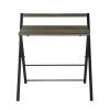 29.6" foldable desk with tier - WALNUT & BLACK