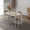 Rectangular Disassembly and Assembly P2 Board Iron Compartment 1 Table 4 Chairs Dining Table and Chair Set Brown Butternut