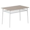 Rectangular Disassembly and Assembly P2 Board Iron Compartment 1 Table 4 Chairs Dining Table and Chair Set Brown Butternut