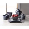 Better Homes & Gardens- Dark Gray Square Stoneware 16-Piece Dinnerware Set