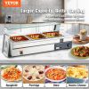 VEVOR 3-Pan Commercial Food Warmer, 3 x 12QT Electric Steam Table with Tempered Glass Cover, 1500W Countertop Stainless Steel Buffet Bain Marie 86-185