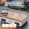 Commercial Electric Griddle, 2800W Countertop Half-Flat Top Grill, 122-572 F Adjustable Temp