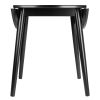 Moreno Round Drop Leaf Dining Table; Black