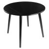 Moreno Round Drop Leaf Dining Table; Black