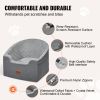 Dog Car Seat, Waterproof Dog Booster Seat for Car with A Storage Pocket, Clip-On Safety Leash and Sponge Filling
