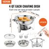 Chafing Dish Buffet Set, 4 Qt 2 Pack, Stainless Steel Chafer with 2 Full Size Pans