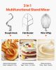 Commercial Food Mixer 15Qt 600W 3 Speeds Adjustable 110/178/390 RPM Heavy Duty 110V with Stainless Steel Bowl Dough Hooks Whisk Beater Premium for Sch