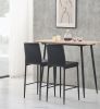 Black modern simple bar chair, fireproof leather spraying metal pipe, diamond grid pattern, restaurant, family, 2-piece set