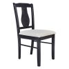 TREXM 5-Piece Kitchen Dining Table Set, Wooden Rectangular Dining Table and 4 Upholstered Chairs for Kitchen and Dining Room (Ebony Black)