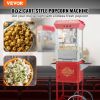 Popcorn Maker with Cart, 850W Popcorn Popper Machine, 8 Oz Kettle Makes 48 Cups per Batch, Popcorn Maker Equipped with Tempered Glass