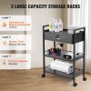 Beauty Salon Trolley Cart, 3-Tier Hair Salon Stations Cabinet for Stylist with Lockable Drawer