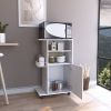 Kitchen Cart Kryot, Single Door Cabinet, Four Casters, White Finish