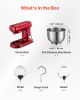 Stand Mixer, 3 QT Electric Kitchen Mixer, 300W Dough-Mixer, 10 Speeds Tilt-head Food-Mixer with Stainless Steel Bowl, Dough Hook, Whisk, Beater