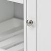 K&K Store Kitchen Cart with Spice Rack ; Towel Rack & Two Drawers; Rubber wood top; Kitchen Island with 4 Wheels for Dining Rooms Kitchens Living Room