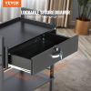 Beauty Salon Trolley Cart, 3-Tier Hair Salon Stations Cabinet for Stylist with Lockable Drawer