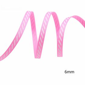 Diagonal Stripe Rib Ribbon Holiday Decoration (Option: pink-100 Yards)