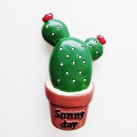 Car Air Outlet Perfume Clip Creative Simulation Potted Cactus Car Air Conditioner Air Outlet Clip Car Decoration (Option: Red flower)