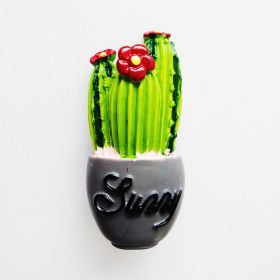 Car Air Outlet Perfume Clip Creative Simulation Potted Cactus Car Air Conditioner Air Outlet Clip Car Decoration (Option: Three flowers)