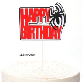 Cake Decoration Spider Spider Web Spider Plugin Children's Birthday Cake Insert Card (Option: Spider)
