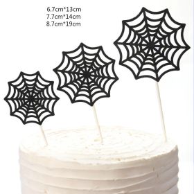 Cake Decoration Spider Spider Web Spider Plugin Children's Birthday Cake Insert Card (Option: Spider web)