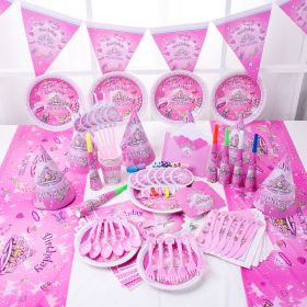 Birthday Party Supplies Birthday Disposable Tableware Dream Girl Theme Suit Prom Decoration Supplies (Option: Fork 6 pcs in a pack)