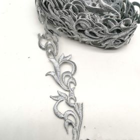 Pattern Performance Clothing Accessories Chinese Style Decorative Edge Hot Piece (Option: Silver-Flower)