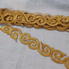 Pattern Performance Clothing Accessories Chinese Style Decorative Edge Hot Piece (Option: Deep gold 4 cm wide x 3.8 m lo-Chain)