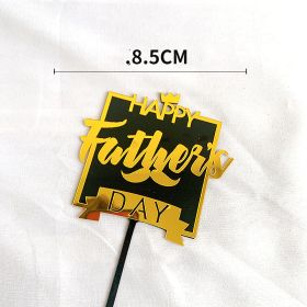 Father's Day Cake Decoration Dad Birthday Decoration Accessories Dad Double Acrylic Insert Letter Baking Decoration (Option: H)