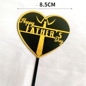 Father's Day Cake Decoration Dad Birthday Decoration Accessories Dad Double Acrylic Insert Letter Baking Decoration (Option: A)
