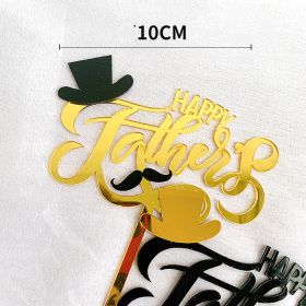 Father's Day Cake Decoration Dad Birthday Decoration Accessories Dad Double Acrylic Insert Letter Baking Decoration (Option: L)