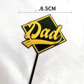 Father's Day Cake Decoration Dad Birthday Decoration Accessories Dad Double Acrylic Insert Letter Baking Decoration (Option: D)