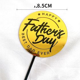 Father's Day Cake Decoration Dad Birthday Decoration Accessories Dad Double Acrylic Insert Letter Baking Decoration (Option: C)