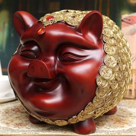 Large Resin Piggy Bank, Lucky Piggy Bank, Business Gifts, Office Decorations, Home Accessories (size: medium)