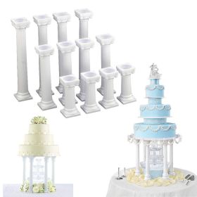 4pcs Pillars Wedding Cake Stands Cake Decorating Tools Multi-layered Roman Column Support Stand Decor 7.5cm 12.5cm 17cm (Option: Medium Lite)