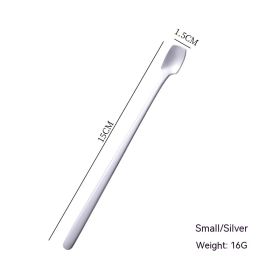Long Handle Stainless Steel Stirring Square Ice Spoon (Option: Silver 15cm)