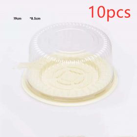 Cake Packaging Box Transparent Round Blister Box (Option: Yellow-10pcs-6inch)