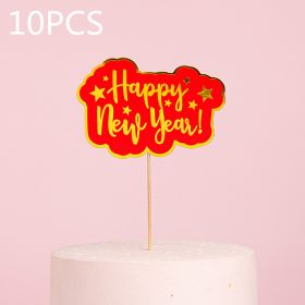 Chinese New Year cake decoration plug-in (Option: 09style-10PCS)
