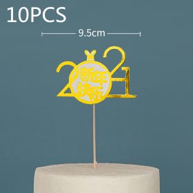 Chinese New Year cake decoration plug-in (Option: 015style-10PCS)