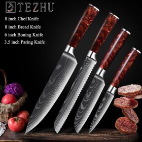 Stainless Steel Fruit Knife Versatile 5 Inch Knife Light Portable (Option: 4piece set A)