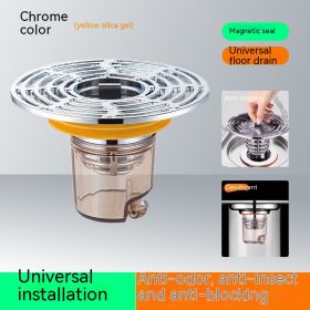 Deodorant Floor Drain Core Small Caliber Bathroom Sewer Pipe Anti-odor Insect-proof Magnetic Filter Screen Artifact Export Universal (Option: Electroplated column-1pcs)